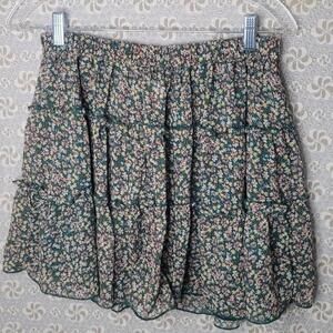 Arizona Jeans Co green floral flowy skirt fairycore